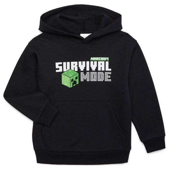 Minecraft Colorful Graphic Boys Relaxed Fit Hoodie Size 4-5 Black NEW - Picture 1 of 3